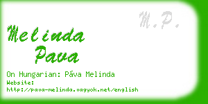melinda pava business card